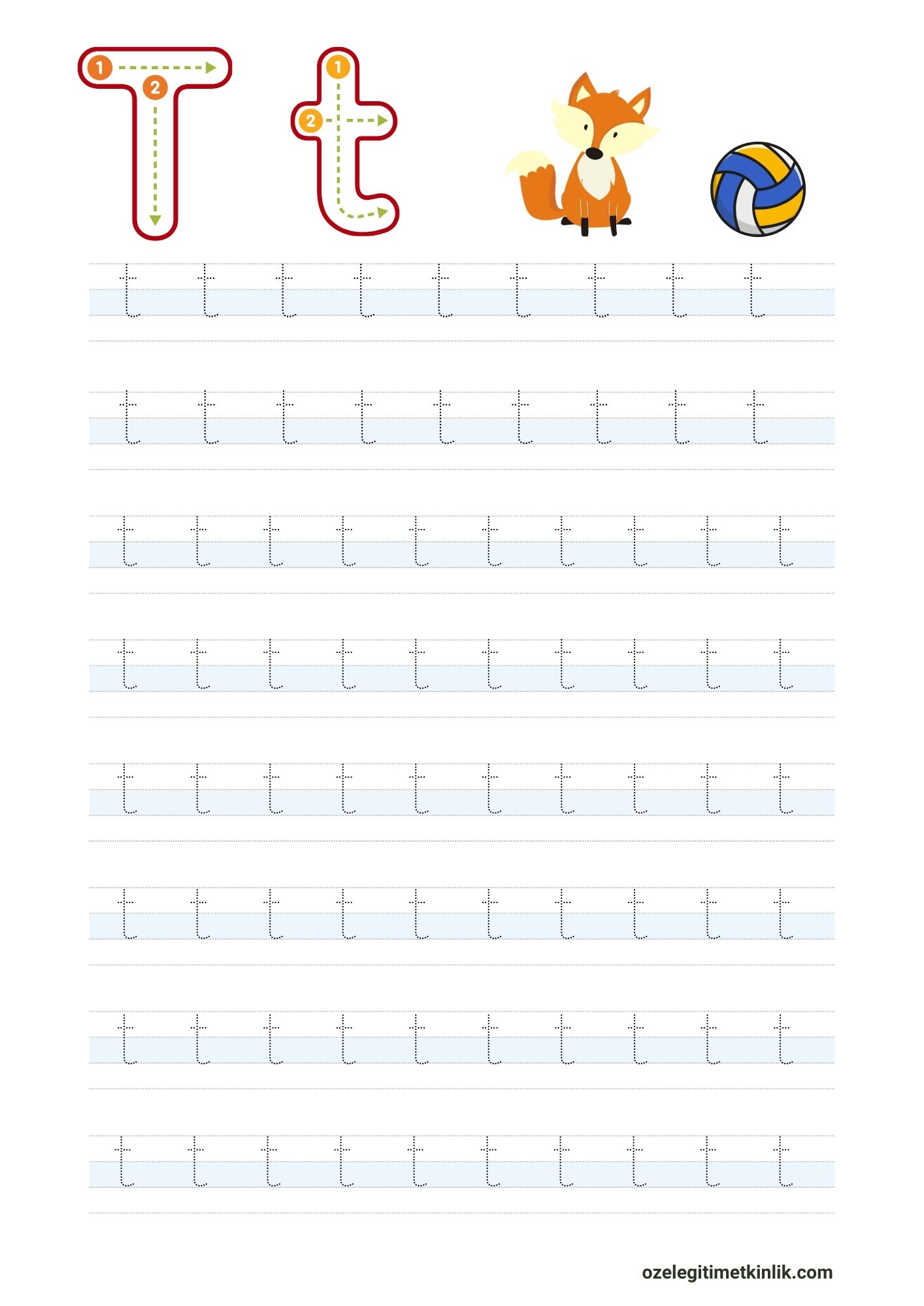 t Harfi Çalışma Kağıdı (küçük)