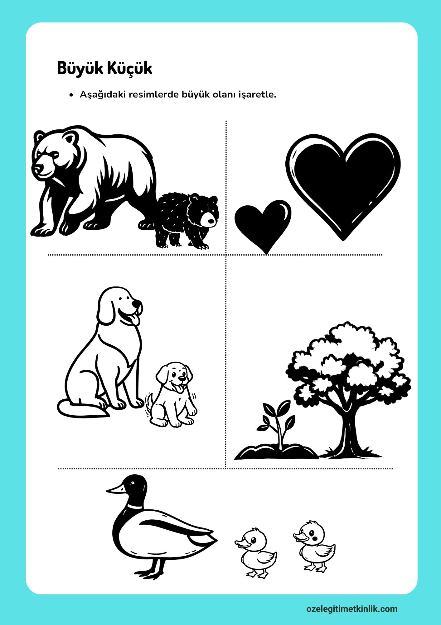 Büyük Küçük Kavramlar Çalışma Sayfaları