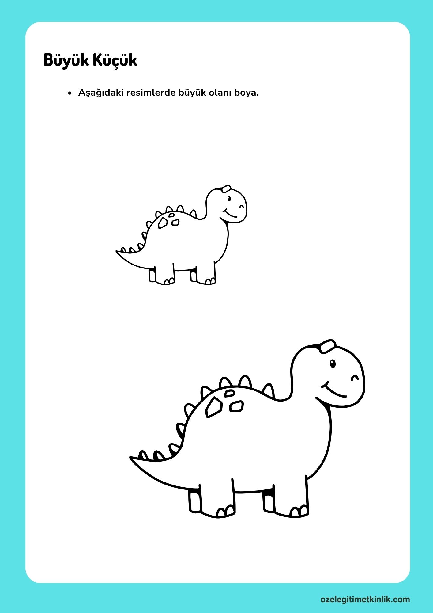 Büyük Küçük Kavramı Çalışma Kağıdı pdf/yazdır