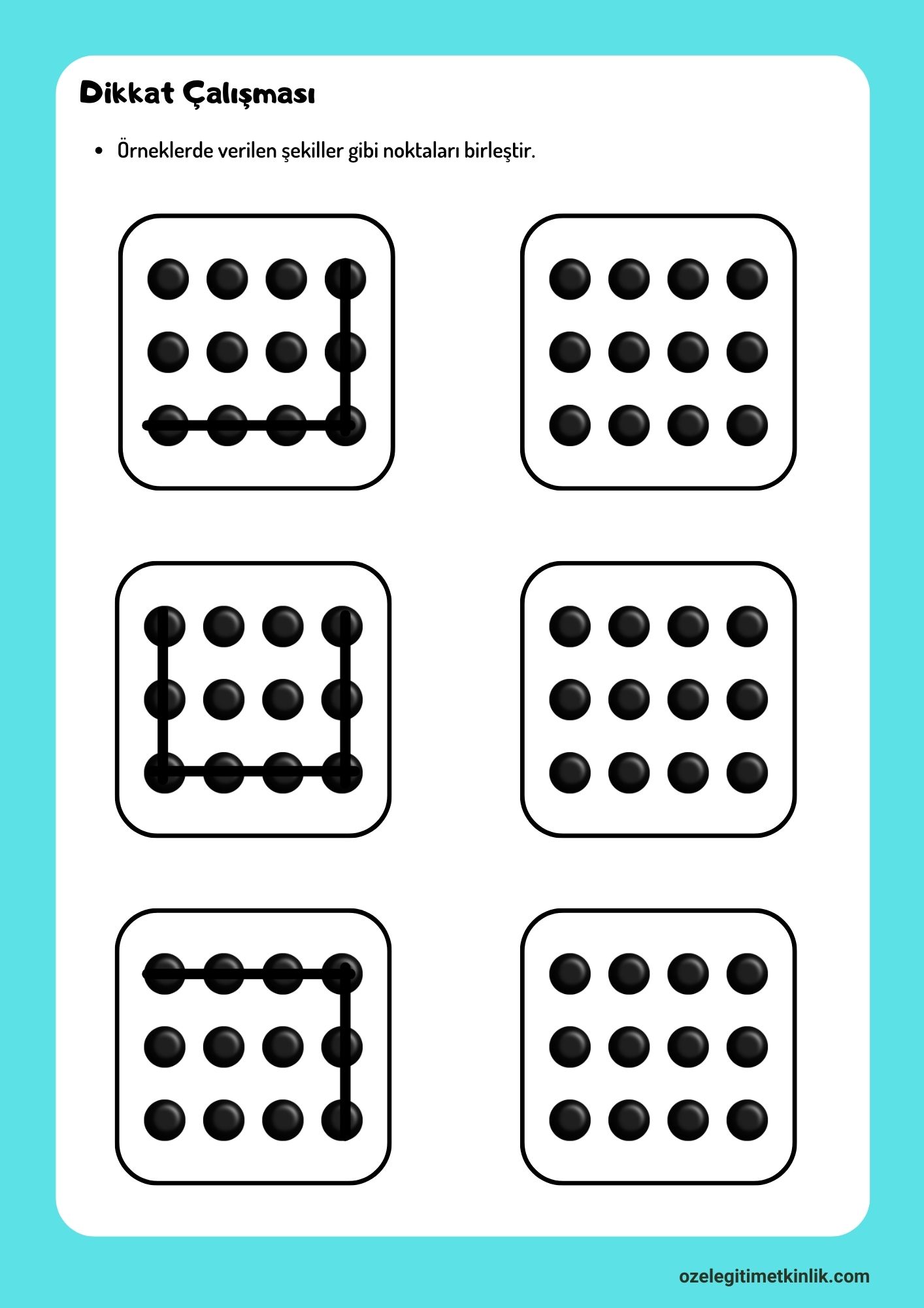 Dikkat Çalışması Etkinlikleri | Özel Eğitim Çalışma Kağıdı