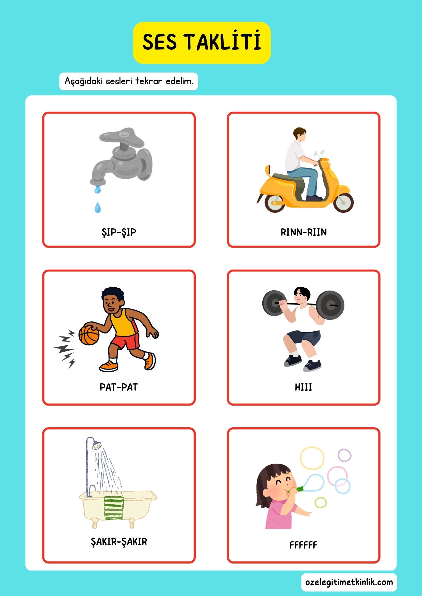 Dil Gelişimi Ses Kartları – Konuşma ve Artikülasyon Çalışmaları