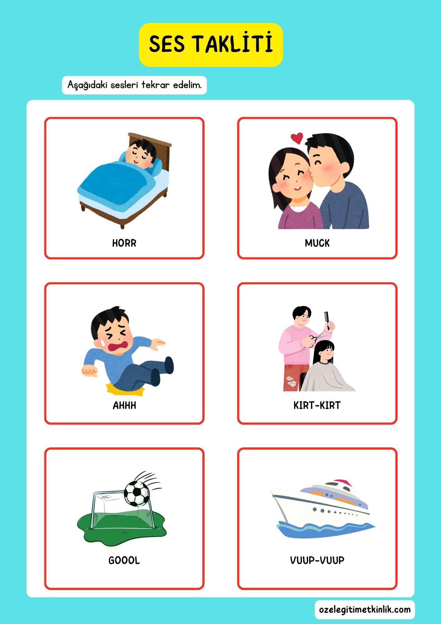 Ses Kartları Dil Becerileri Çalışmaları
