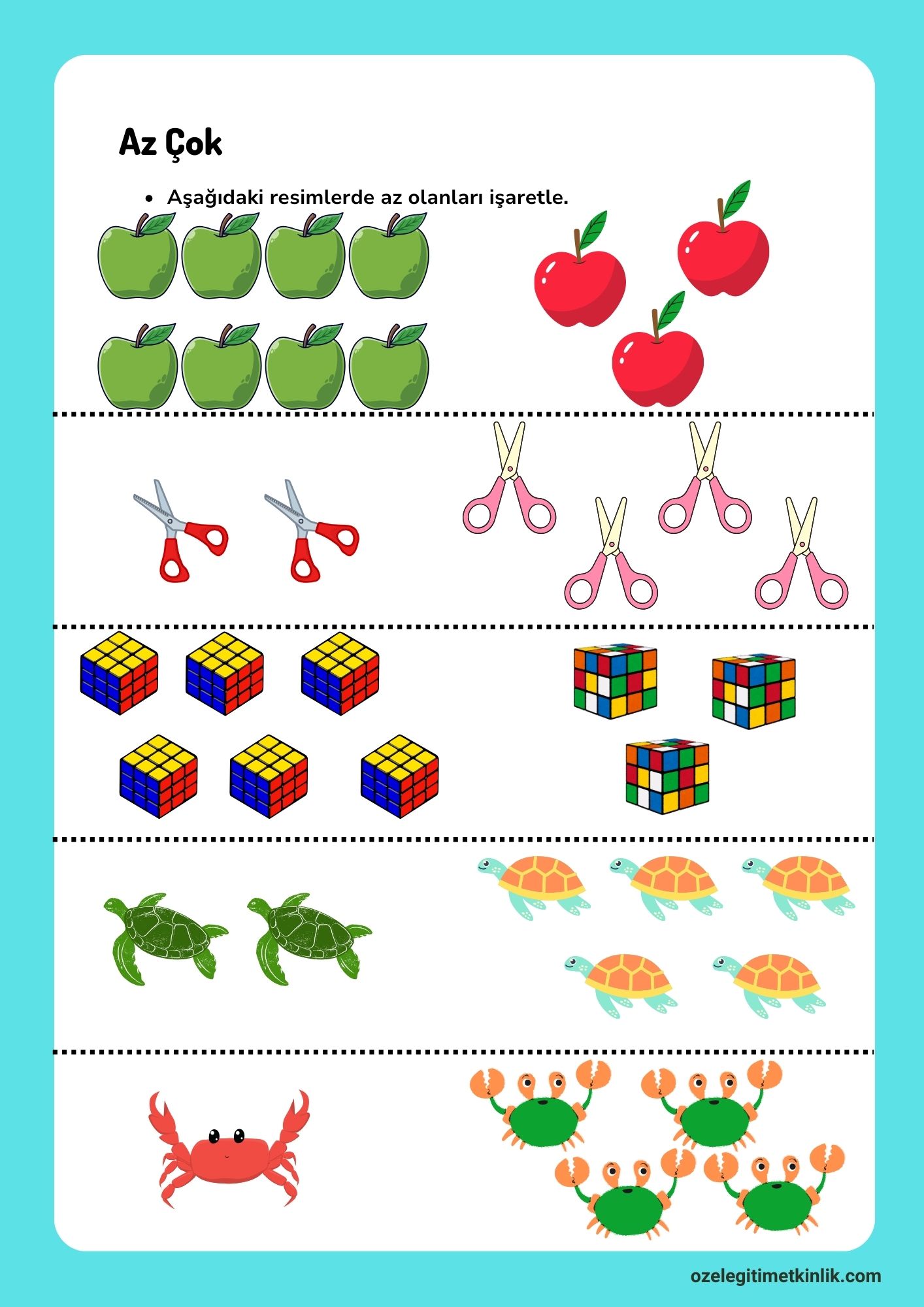 Az Çok Kavramı Çalışma Kağıdı İndir