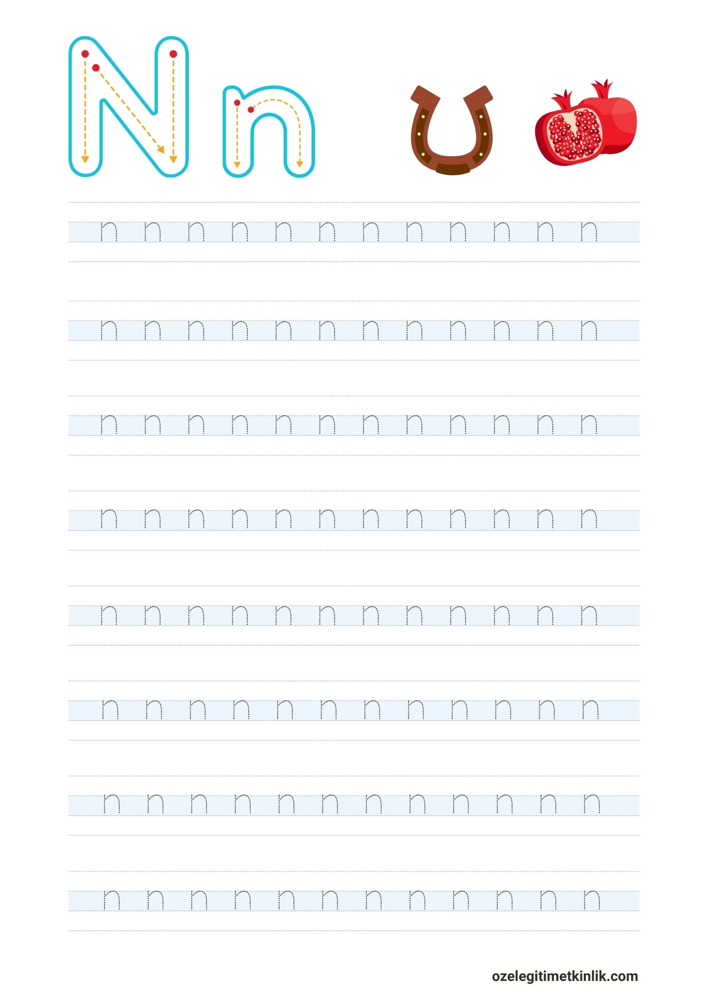 n Harfi Çalışma Kağıdı (küçük)