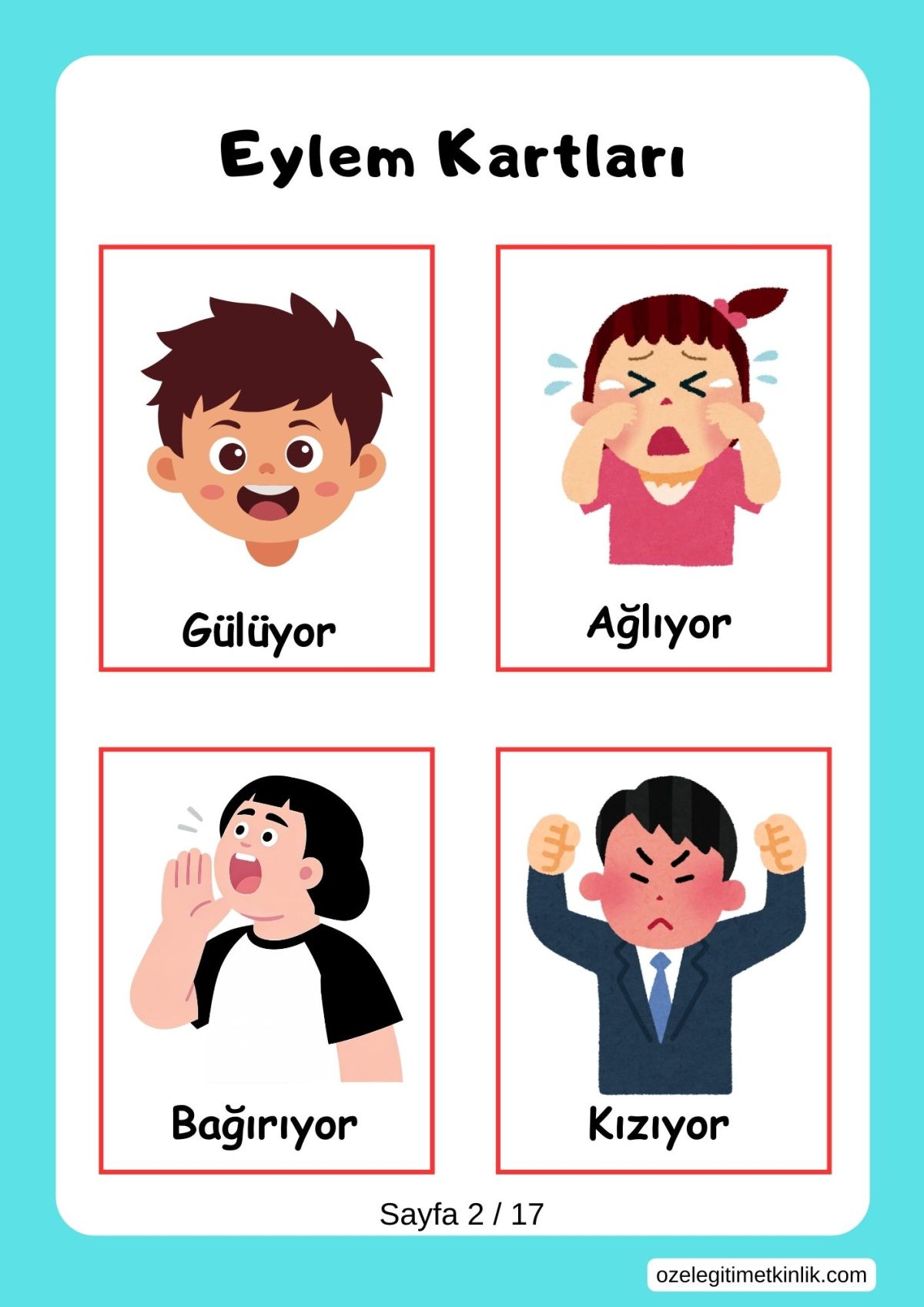 Dil Gelişimi İçin Eylem Kartları