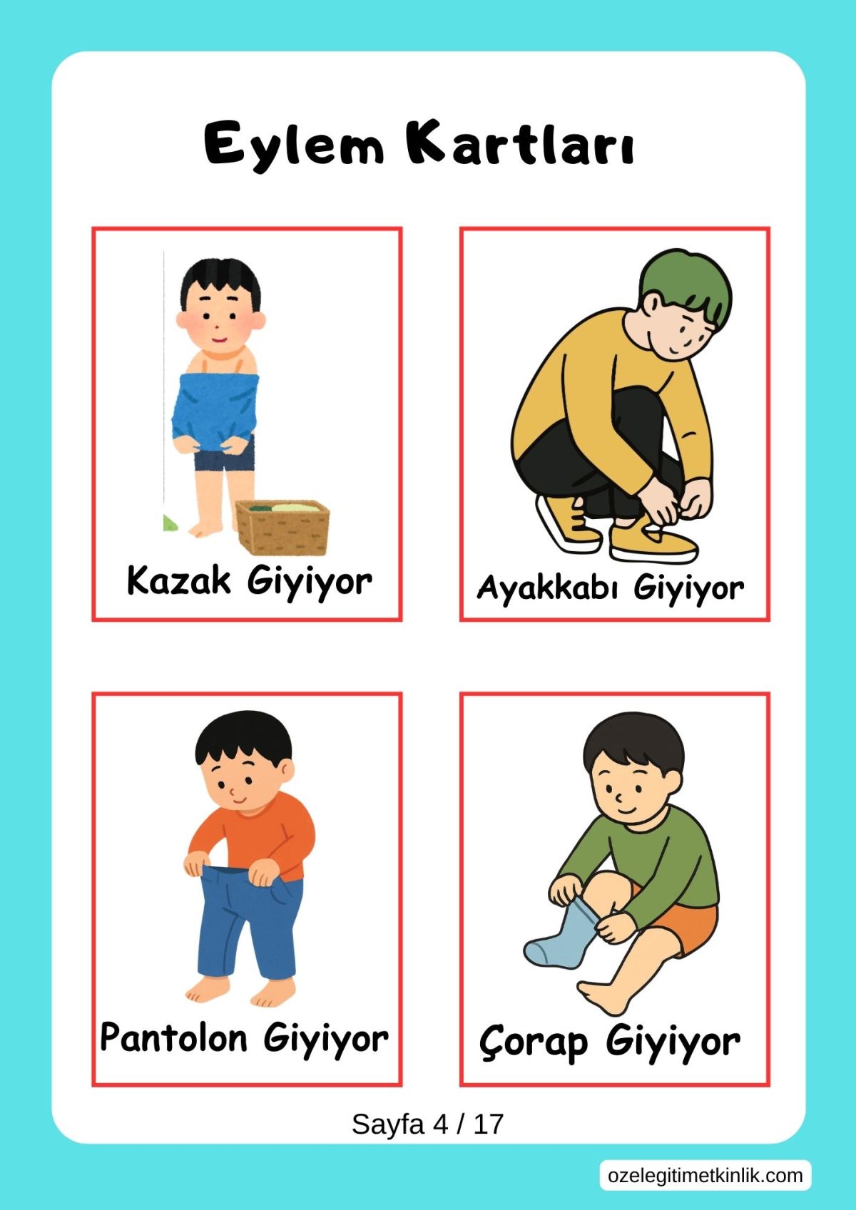 Dil ve Konuşma Gelişimi Eylem Kartları Etkinliği