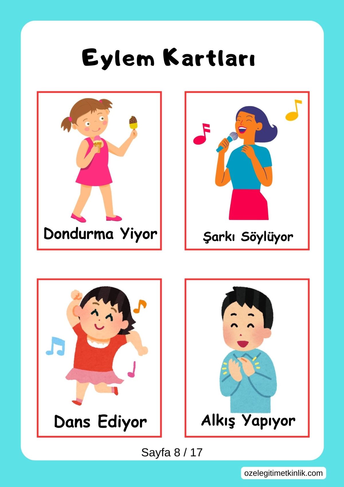 Dil ve Konuşma Gelişimi İçin Eylem Kartları Etkinliği
