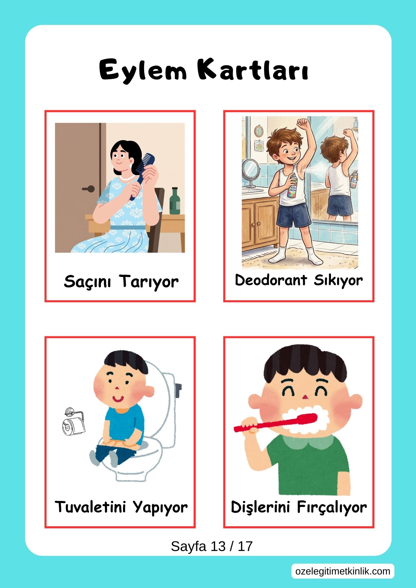 Dil ve Konuşma Terapisi İçin Eylem Kartları