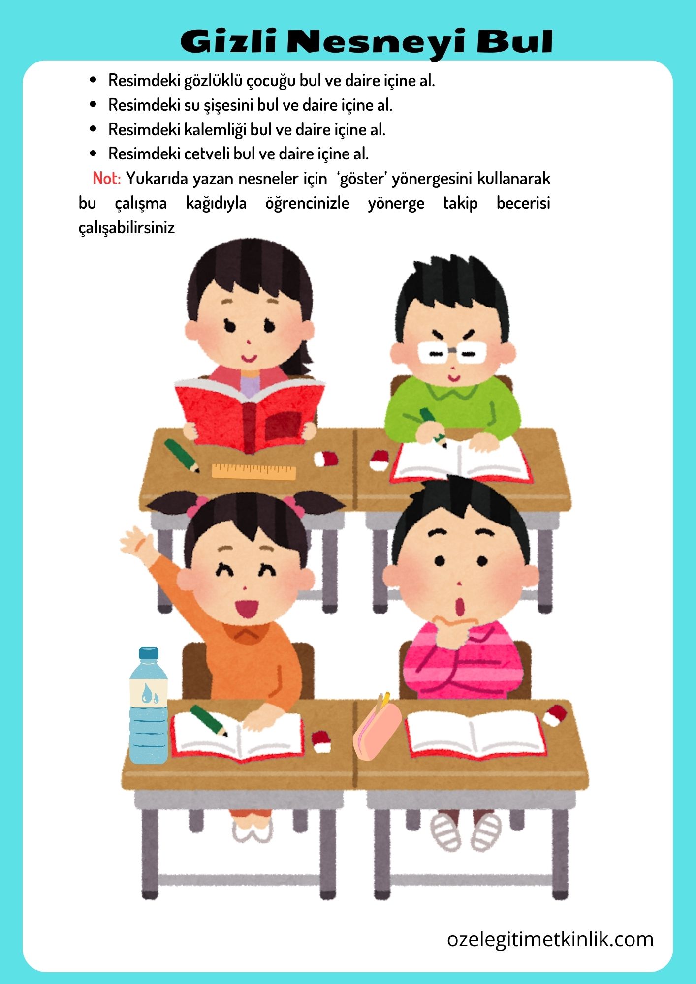 Dikkat Geliştiren Gizli Nesne Bul Etkinliği PDF