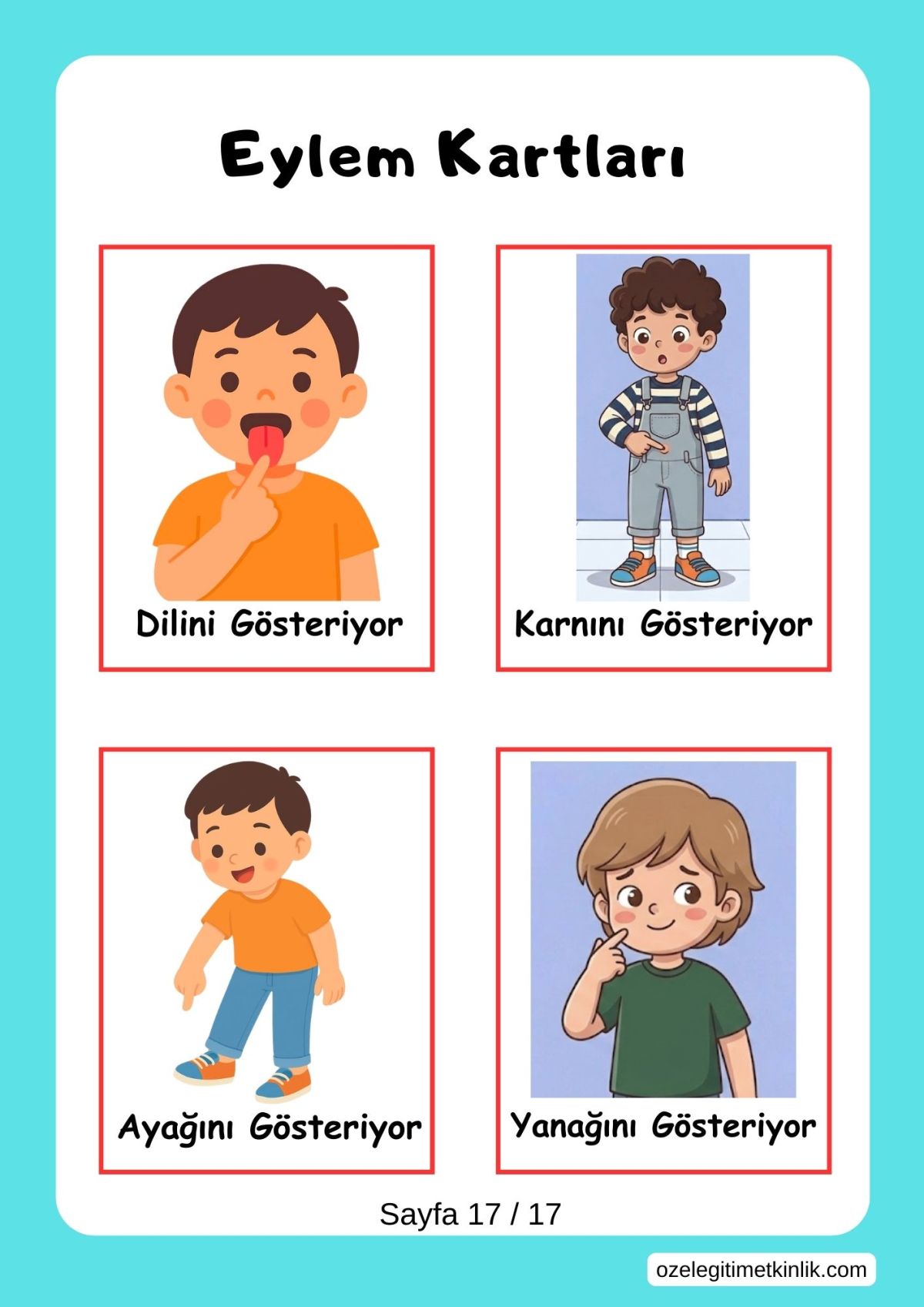 Özel Eğitim Etkinlik Eylem Kartları