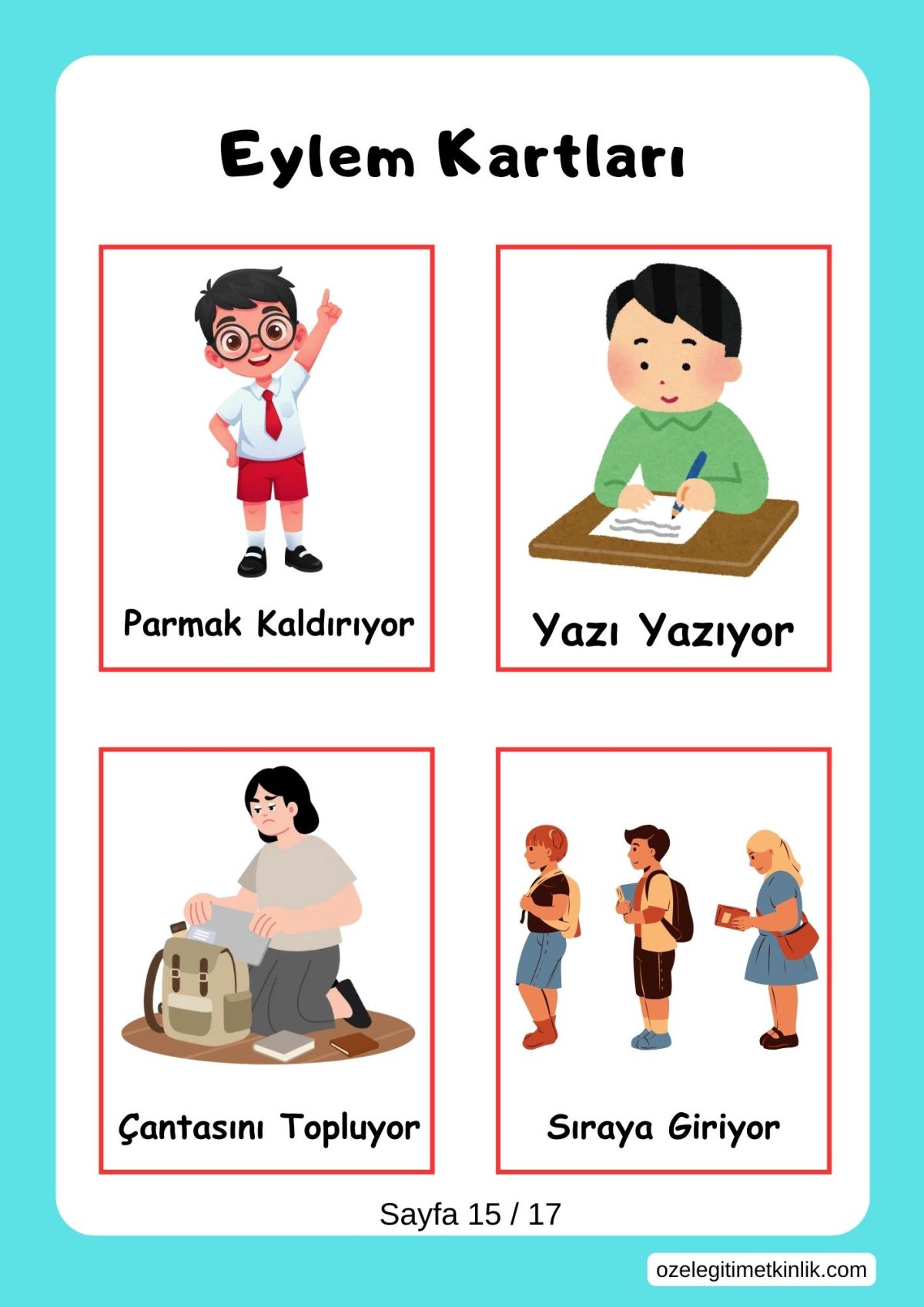 Özel Eğitim Eylem Kartları