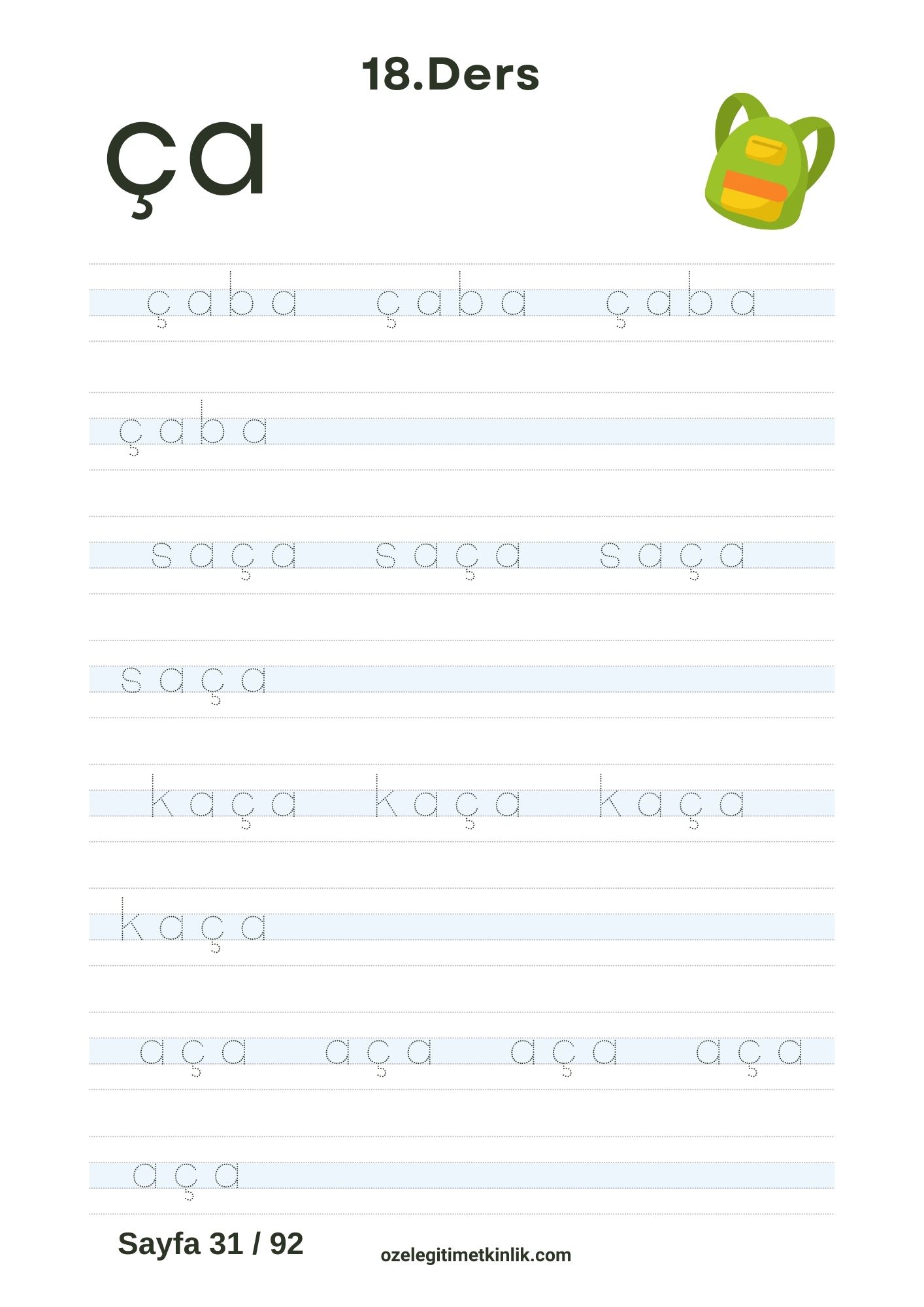 ça Hecesi Kelime Yazma Sayfası Basara Etkinlikleri