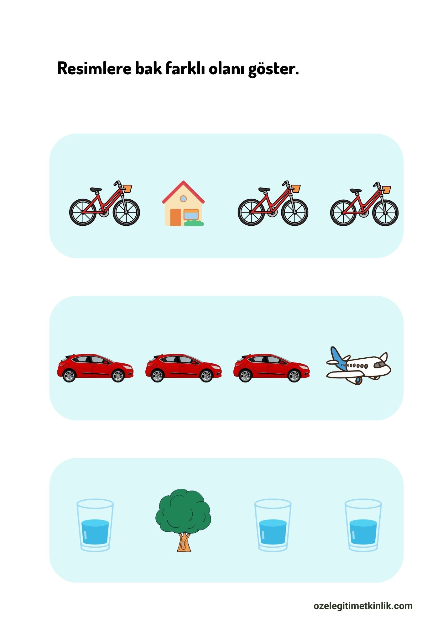 Farklı Olanı Bul Etkinliği – Dikkat ve Görsel Algı Çalışması