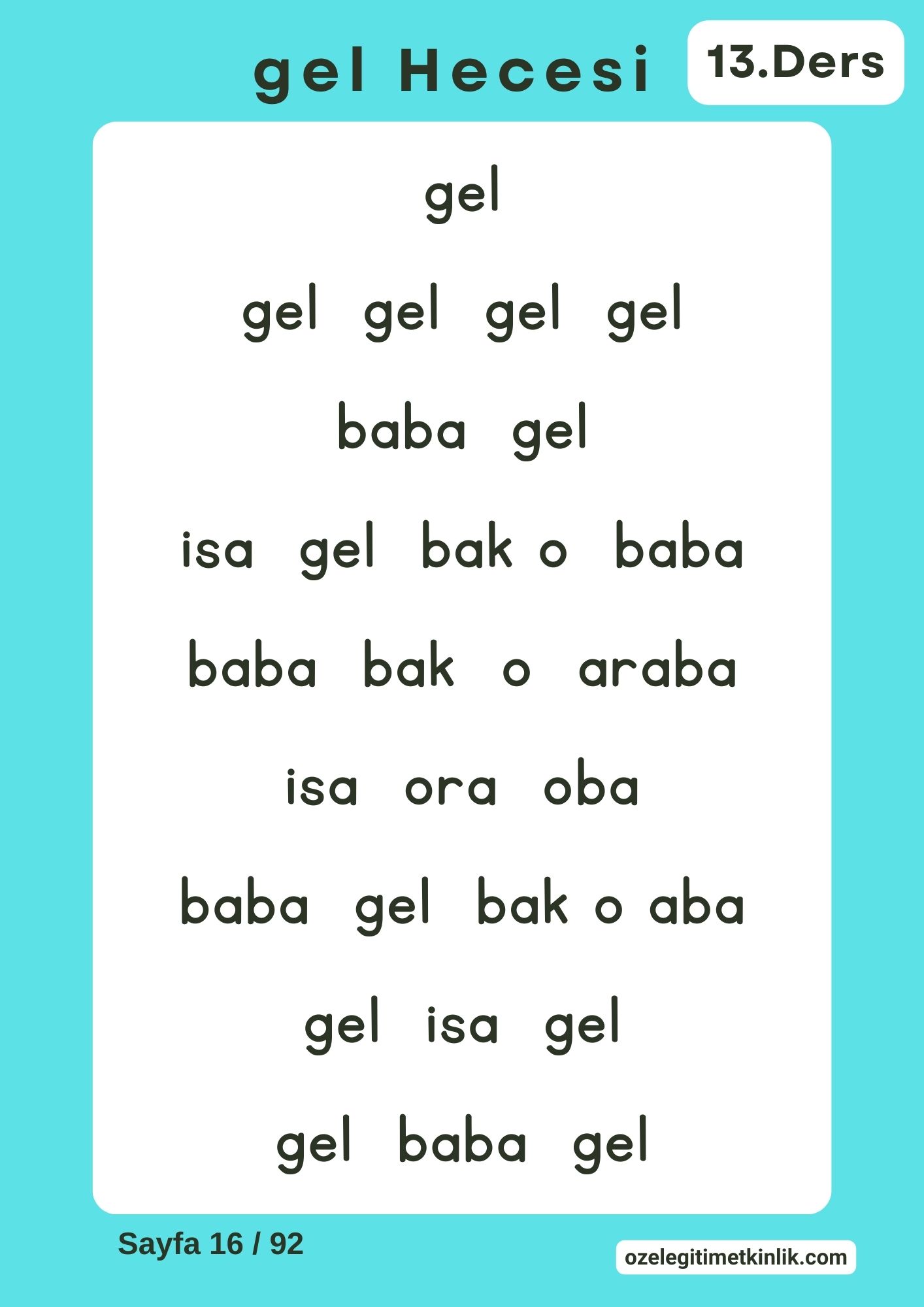 gel Hecesi Okuma Sayfası Basara Ücretsiz/indir