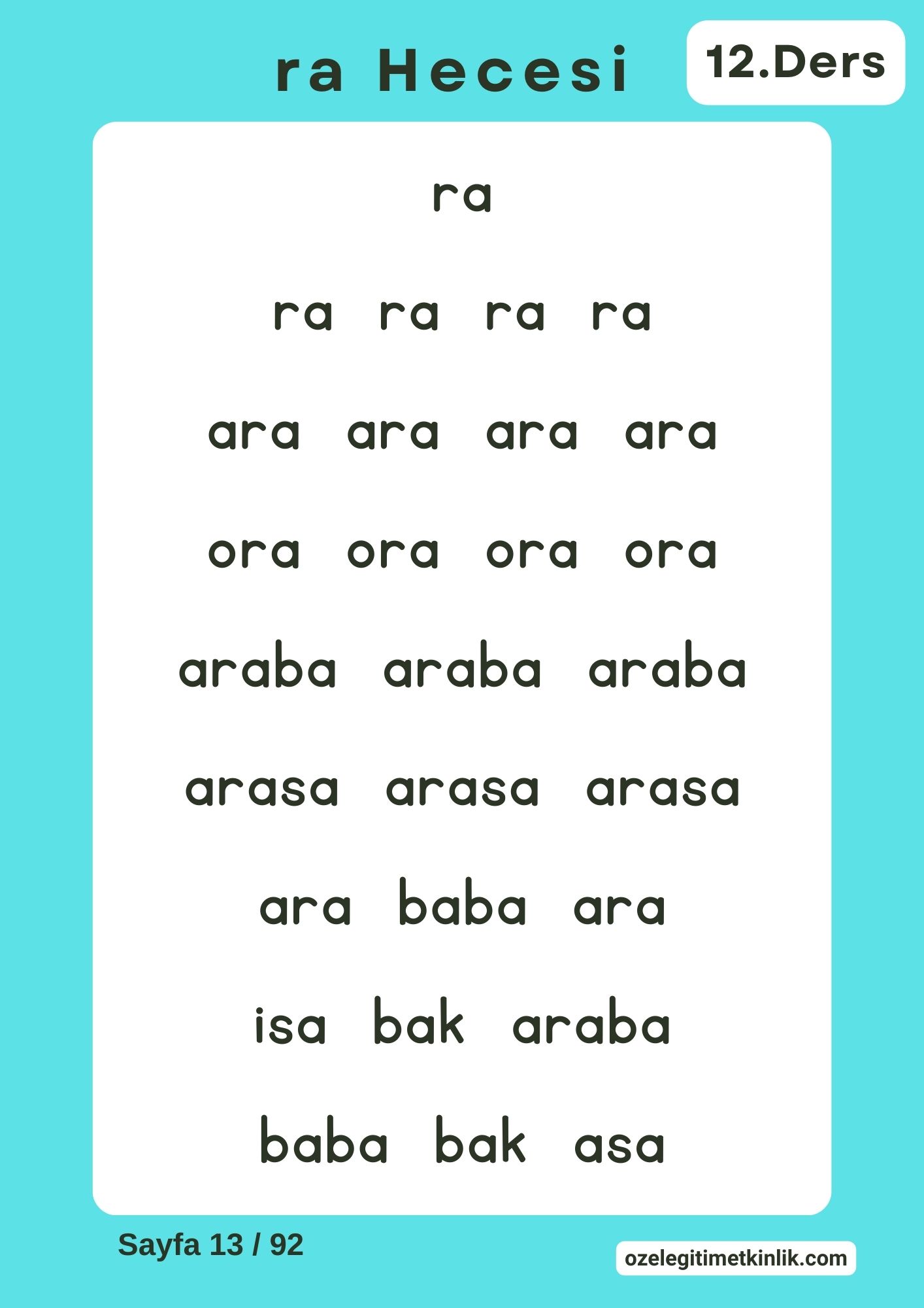 ra Hecesi Okuma Sayfası Basara