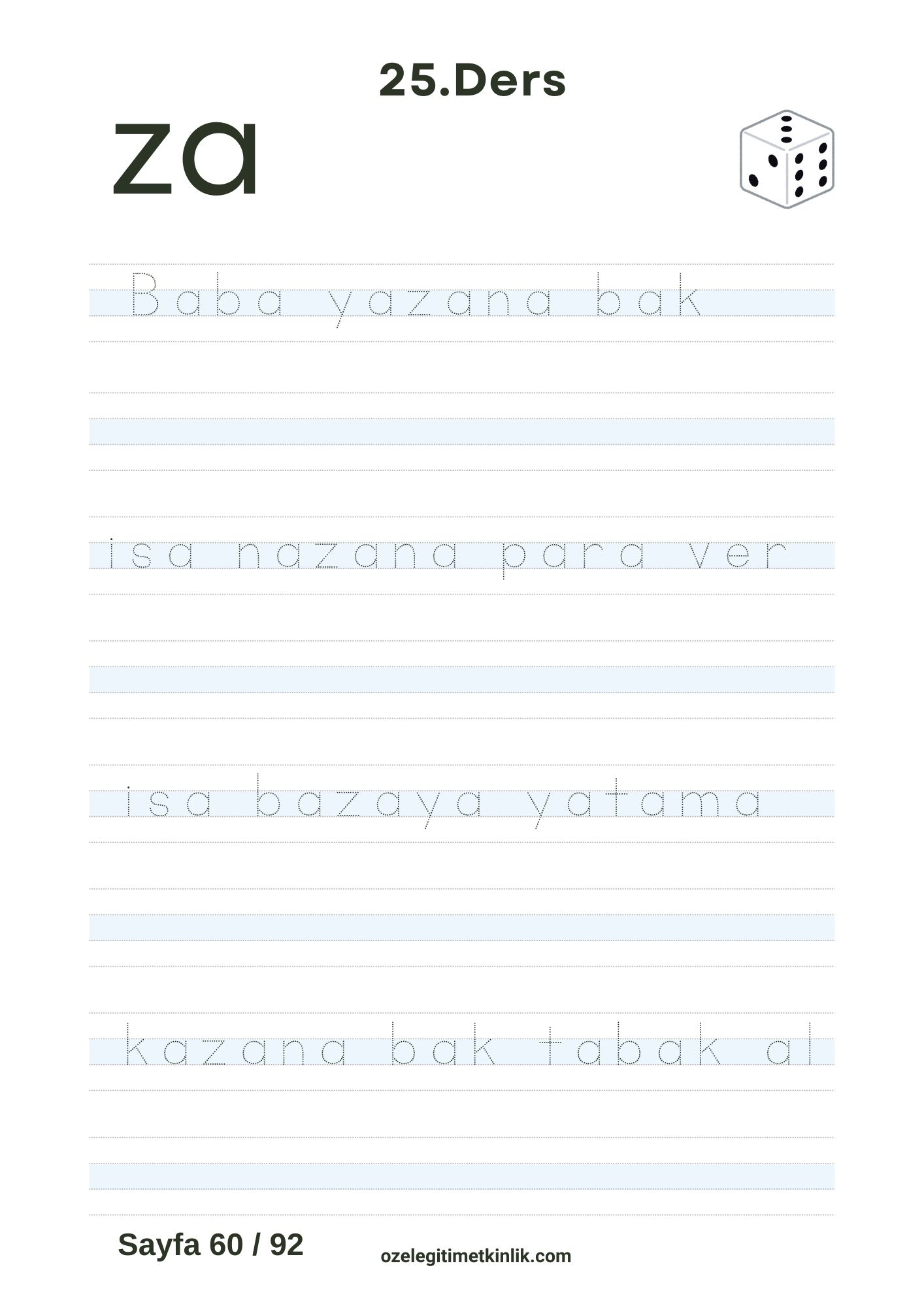 Basara Yöntemi Hece Çalışmaları PDF (Kolaydan Zora) za hecesi Cümle Yazma