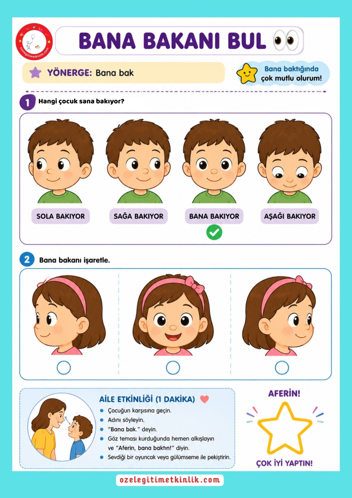 Dikkat Çalışmaları Özel Eğitim Öğretmeni